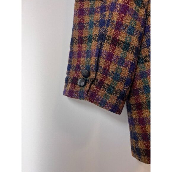 VTG Giorgio Sant'Angelo Plaid Wool Blazer Preppy Equestrian - Picture 12 of 12